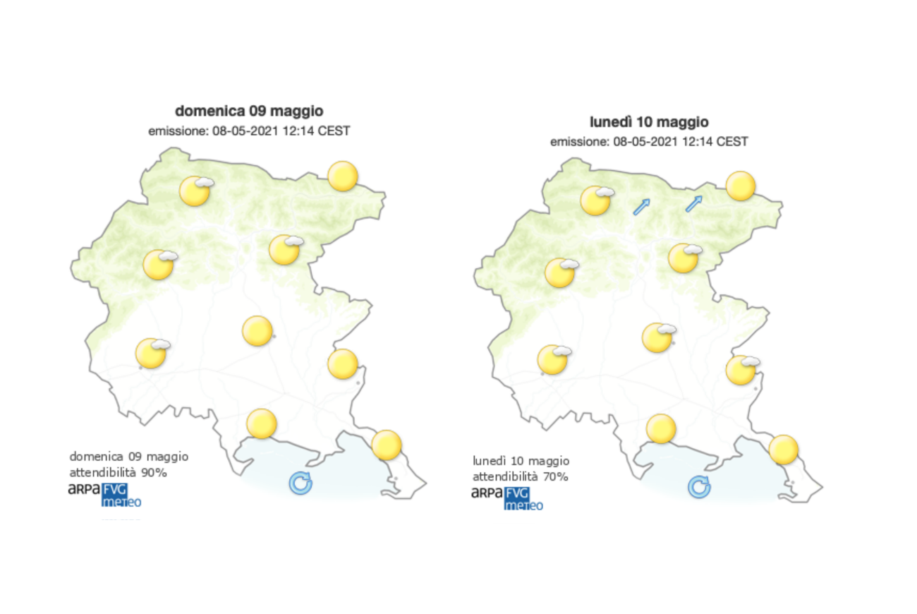 Prosegue il weekend di sole sul Goriziano ma il maltempo è alle porte